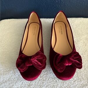 Women's Burgundy Velvet Flats